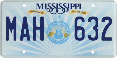 MS license plate MAH632