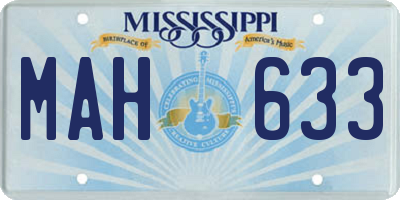 MS license plate MAH633