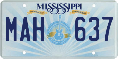 MS license plate MAH637