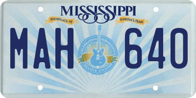 MS license plate MAH640