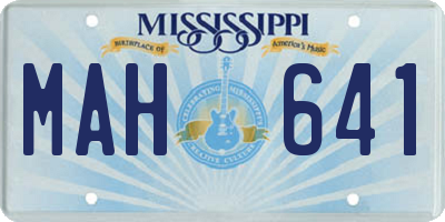 MS license plate MAH641