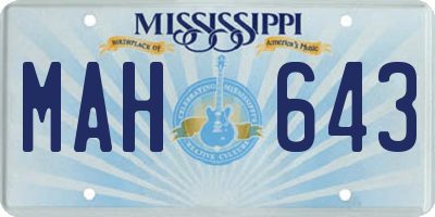 MS license plate MAH643