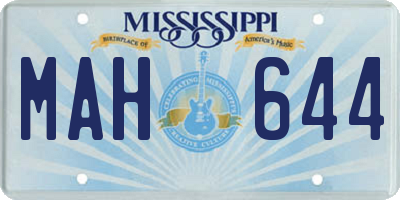MS license plate MAH644