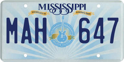 MS license plate MAH647