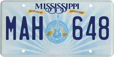 MS license plate MAH648