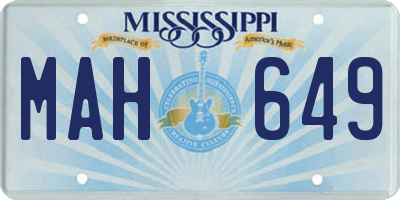 MS license plate MAH649