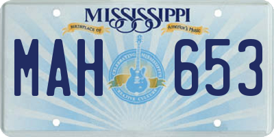 MS license plate MAH653