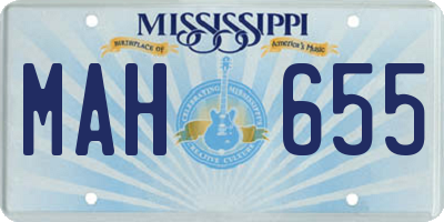 MS license plate MAH655