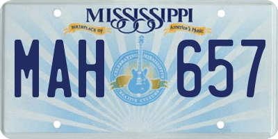 MS license plate MAH657