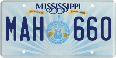 MS license plate MAH660