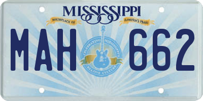 MS license plate MAH662