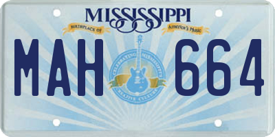 MS license plate MAH664
