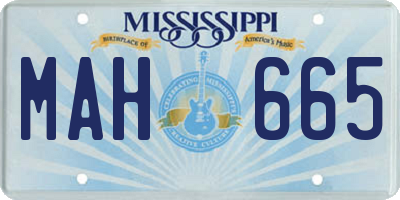 MS license plate MAH665