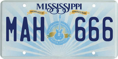 MS license plate MAH666