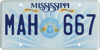 MS license plate MAH667