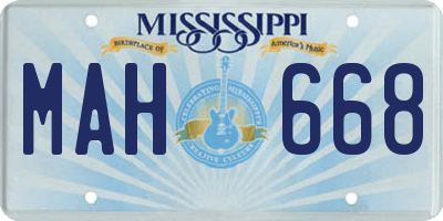 MS license plate MAH668