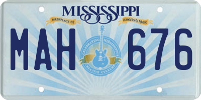 MS license plate MAH676