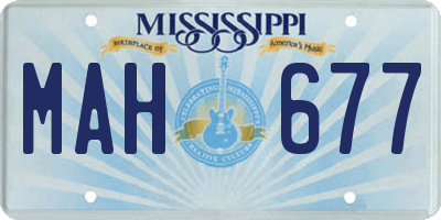 MS license plate MAH677
