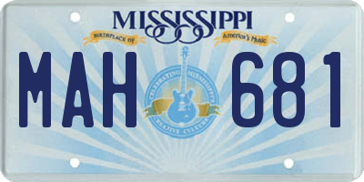 MS license plate MAH681