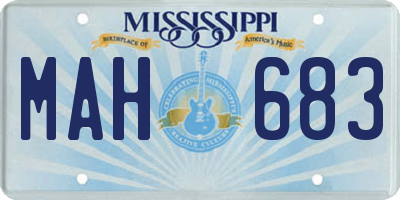MS license plate MAH683