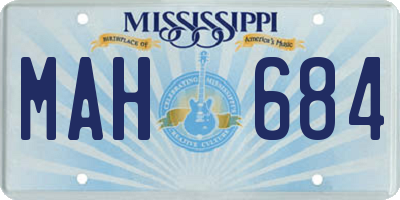 MS license plate MAH684