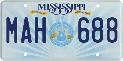 MS license plate MAH688