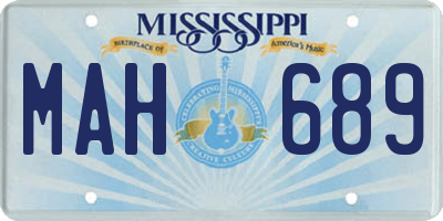 MS license plate MAH689