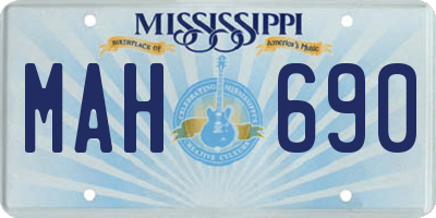 MS license plate MAH690