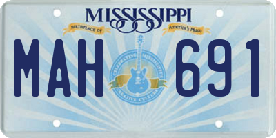 MS license plate MAH691