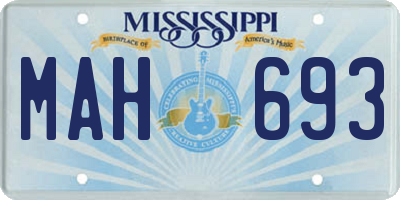 MS license plate MAH693