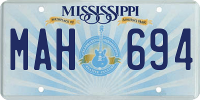 MS license plate MAH694