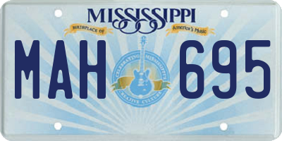 MS license plate MAH695