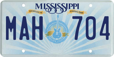 MS license plate MAH704