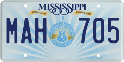 MS license plate MAH705