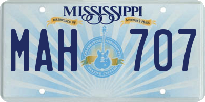 MS license plate MAH707