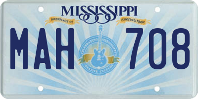 MS license plate MAH708