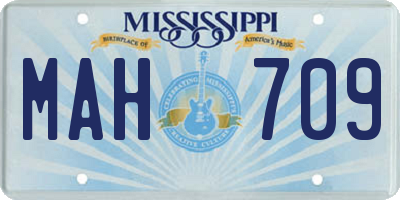 MS license plate MAH709