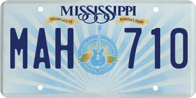 MS license plate MAH710