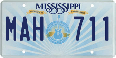 MS license plate MAH711