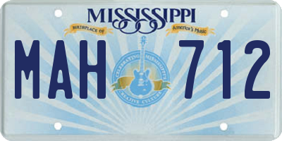 MS license plate MAH712