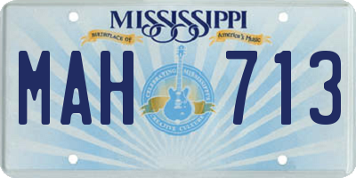 MS license plate MAH713