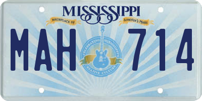 MS license plate MAH714