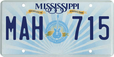MS license plate MAH715