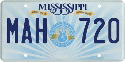 MS license plate MAH720
