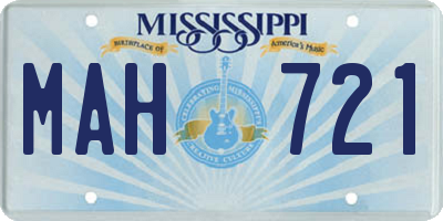 MS license plate MAH721