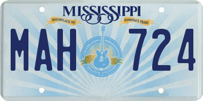 MS license plate MAH724