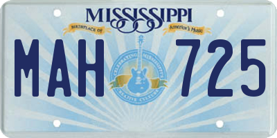 MS license plate MAH725