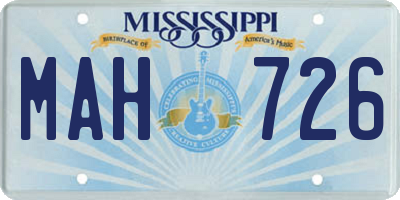 MS license plate MAH726