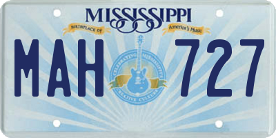 MS license plate MAH727