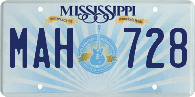 MS license plate MAH728